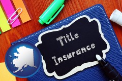 alaska map icon and title insurance concept