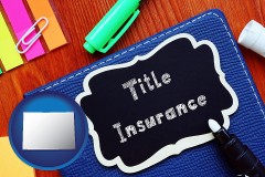 colorado map icon and title insurance concept