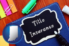 indiana map icon and title insurance concept