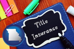 missouri map icon and title insurance concept