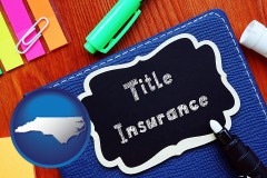 north-carolina map icon and title insurance concept