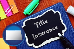 north-dakota map icon and title insurance concept