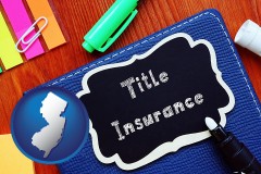 new-jersey map icon and title insurance concept