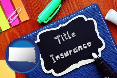south-dakota map icon and title insurance concept